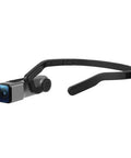 4K 60FPS Head Mounted Action Camera With 2 Axis Gimbal Stabilizer, lightweight gray design, shown from the side