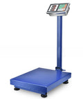 Heavy Duty Folding Floor Platform Scale Built Different To Handle Up To 660 Lbs Without Skipping A Beat with blue steel design and digital display.