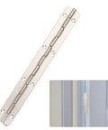 Heavy Duty Stainless Steel Continuous Piano Hinge For Jewelry Boxes And Wooden Cabinets With Folding Design And Pre Drilled Holes 7.86 Inch Silver