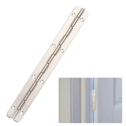 Heavy Duty Stainless Steel Continuous Piano Hinge For Jewelry Boxes And Wooden Cabinets With Folding Design And Pre Drilled Holes 7.86 Inch Silver
