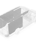 Premium Light Gray 4 mm Polypropylene Van Wall Liner With Full Hardware Kit For Commercial Cargo Panels shown on a van model.