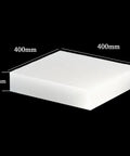 Premium Polypropylene Support Pads 400X400mm Heavy Duty Reusable Base Plates shown from the side, measuring 400mm by 400mm and 6mm thick.
