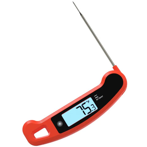 Ultra-Fast 2-Second Digital Instant Read Meat Thermometer For Grillin And Cookin With Auto Rotating Backlit Display IP65 Water Resistant