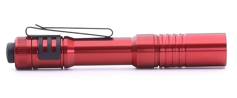 Side view of MicroStream USB 250 Lumen EDC LED Flashlight With Rechargeable Battery Red, Ultra Compact Design