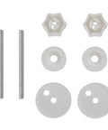 Heavy Duty Soft Close Toilet Seats Crafted From Dense Mdf Featuring Quiet Shutting And Rich Brown Hue For A Seamless Bathroom Glow Up That Is Truly Nailed To Perfection hardware parts including bolts and washers.