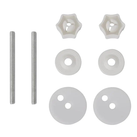 Heavy Duty Soft Close Toilet Seats Crafted From Dense Mdf Featuring Quiet Shutting And Rich Brown Hue For A Seamless Bathroom Glow Up That Is Truly Nailed To Perfection hardware parts including bolts and washers.