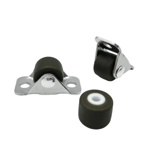 16 Piece Heavy Duty Half Inch Straight Casters With Silent Rubber Wheels Deliver Smooth Gliding Action For Furniture And Storage Boxes, close-up view of casters.