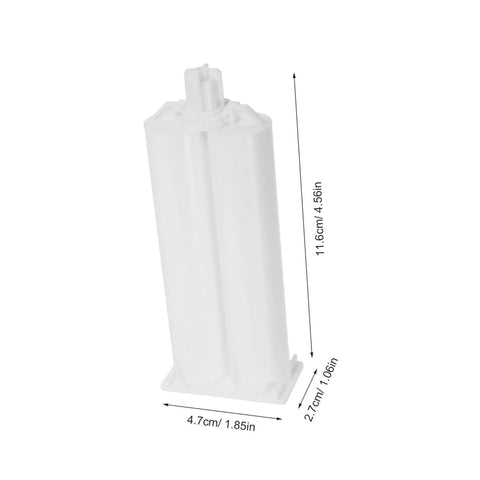 Dual Component AB Glue Cartridge With Piston For Epoxy Gun Adhesive Dispenser Tubes Plastic Dual Glue Tube 11.6cm white