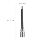 3 8 Inch Drive Badass Xxl Extra Long Bits Socket Wrench Set showing a long hex socket bit, ideal for deep impact tasks in pro shops.