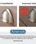 Image showing correct and incorrect installation of Oil Rubbed Bronze Cup Pulls 3 Inch Center To Center Cabinet Hardware.