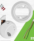 Parts of Combination Smoke And Carbon Monoxide Alarm With Interconnect Hardwired Power And Battery Backup, Model SMCO100VAC.