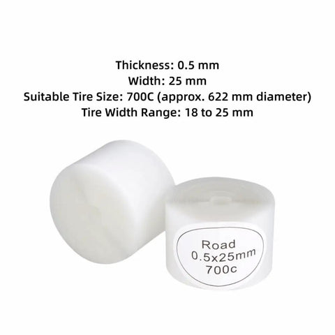 Two Pack Bike Tire Liners For Road And Mountain Bikes Puncture Proof Inner Tube Tire Protector for 700C Wheels, 25mm Width