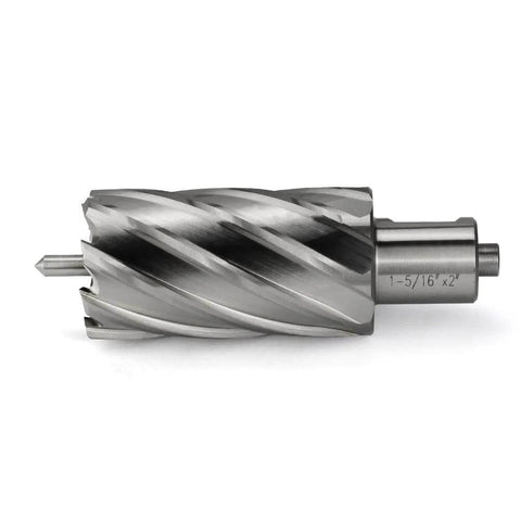 Annular cutter with Weldon shank, 1-5/16 in diameter, 2 in cutting depth, HSS.