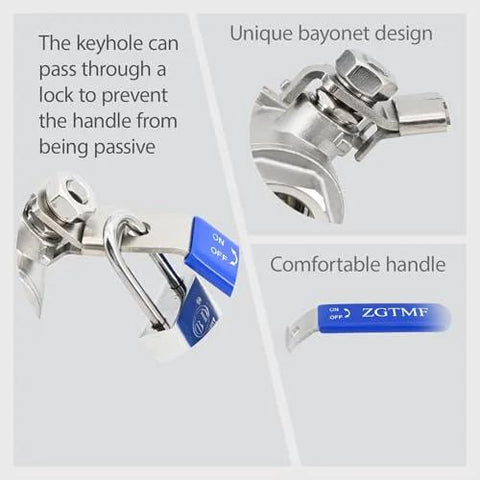 ZGTMF 3/4 in stainless steel full-port ball valve with blue vinyl handle and locking device (NPT Female x Female)