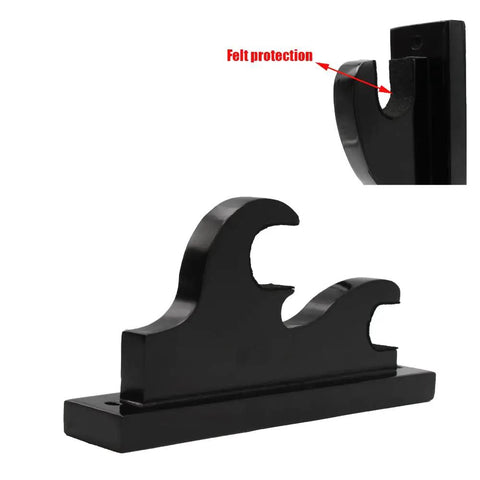 Dual Layer Upscale Sword Wall Mount Rack For Katana Wakizashi Tanto Swords Solid Wood Black Display Holder with felt protection
