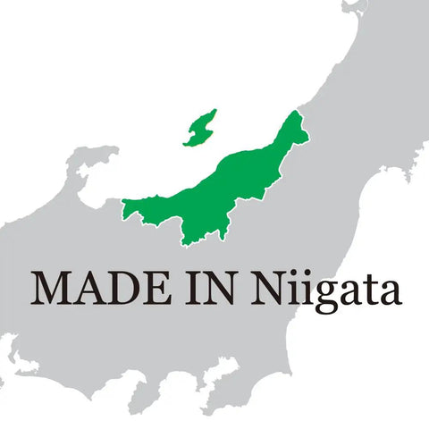 Map highlighting Niigata with text 'Made in Niigata' for Polisher's Syndicate Double Layer Gold Plated Stainless Steel Tool Made In Japan 10.2 Fl Oz 320 Ml Rock Finish For Metal Polishing And Buffing Ideal For Pros And Hobbyists.