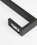 Heavy Duty Square Base Wall Mount Towel Rack Built To Last In Matte Black SUS304 Stainless Steel Bar 16 inch corner detail