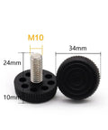 10 Pack Adjustable Furniture Leveling Feet M10 Thread, Height Adjustable Foot Risers For Home Tables And Cabinets, Level Up Your Setup, Minimize Floor Scratches, Reduce Noise, Stabilize Wobbly Furniture, black 34mm foot