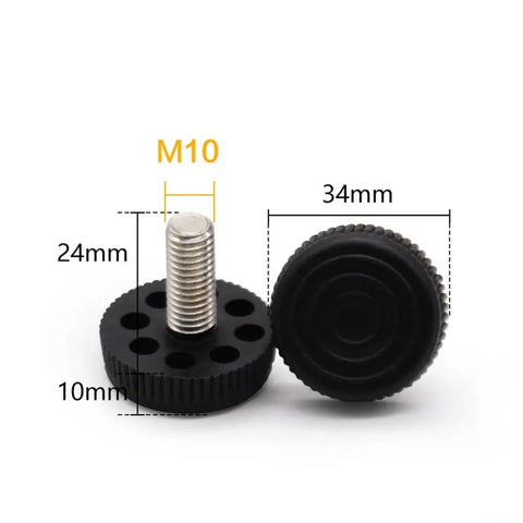 10 Pack Adjustable Furniture Leveling Feet M10 Thread, Height Adjustable Foot Risers For Home Tables And Cabinets, Level Up Your Setup, Minimize Floor Scratches, Reduce Noise, Stabilize Wobbly Furniture, black 34mm foot
