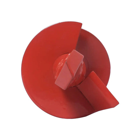 Top view of the fishtail point on a 4 Inch Diameter Earth Auger Bit, 36 Inches Long With Replaceable Cutting Blade, Hardened Steel.