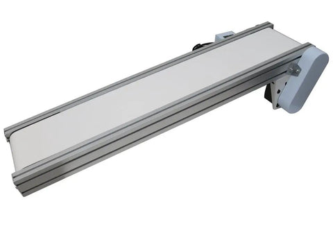 PVC Flat Belt Conveyor System With Aluminum Frame Adjustable Speed 47.2 Inch Long And 7.87 Inch Wide 110V 60Hz White 120W Industrial Transport