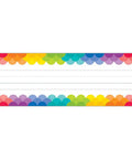 Painted Palette Rainbow Scallops Name Plates Set Of 36 For Desks Cubbies And Folders With Writable Dotted Line Handwriting Guide
