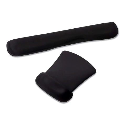 Soft black gel palm rest and wrist support, designed for comfort and ergonomics, part of Universal Thunderbolt Four Dock setup.