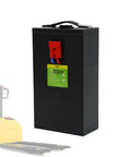 Heavy Duty 24 Volt 20AH Electric Stacker Truck Battery Pack With Smart Bms Protection For Long Life Cycles And Fast Charging Action, black, vertical view.