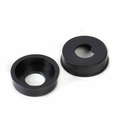 8 Pack Black License Plate Screw Caps For Cars, Trucks, And Vans, Snap On Bolt Covers, shown separately, universal fit, easy installation.