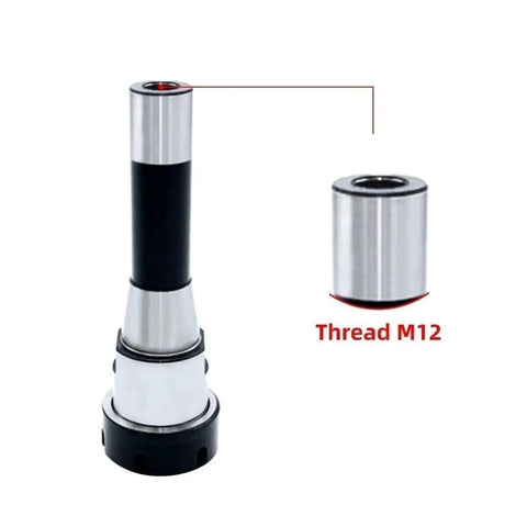Heavy Duty Chuck Collet Nut M12 R8 ER Tool Holder For Milling Machine with M12 thread detail and silver construction.