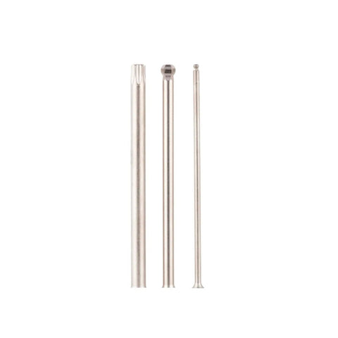 Extended Action Hex Bit Set For Jamming Into Those Snug Rifle Screw Holes Compatible Standard Quarter Inch Driver Includes Six Precise Pieces showing three hex bits with varied lengths and tips.