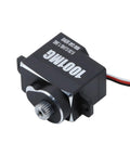 Beast Mode Miniature Digital Servo With Heavy Hitting 3 Kilogram Torque High Voltage Up To 8.4 Volts Brushless Motor Metal Gears from side view.