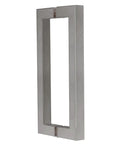 Brushed Nickel 8x8 Square Tubing Back To Back Pull Handle For Glass Doors Slick SQ Series Center To Center 8 Inches
