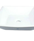 Castle 16.5 Inch Square White Vitreous China Vessel Sink For Countertop With Overflow, ASME Grade A Durable Craft