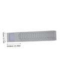 Sleek Shelf Document Holder And Label Organizer Rack For Warehouse Supplies And Badges, grey plastic wall-mounted holder, size 55.8cm x 13cm.