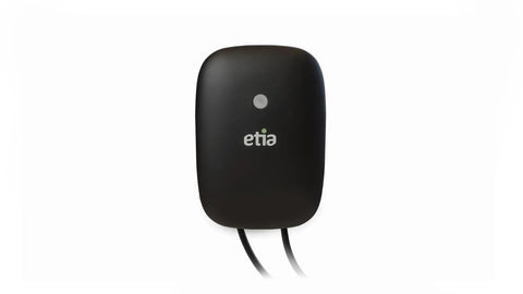 Level 2 EV Charger For Home Or Outdoor Use, SAE J1772 Type 1 Connector, NEMA 14-50 Plug, black wall-mounted unit showing etia brand