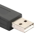Close-up of USB connector on USB to RS485 Converter Adapter 2 Pack Plug and Play Data Transmission Serial Module for Windows 7 8 XP Vista 1200 Meter Range Self Powered Field Ready for PLC and SCADA.