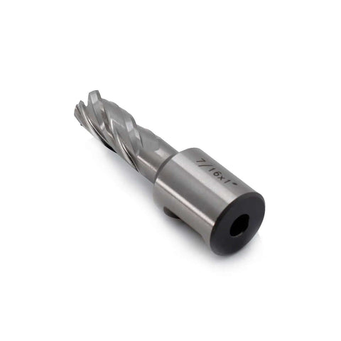 Oscarbide 7/16x1 in annular cutter with Weldon shank; silver metal drill bit for magnetic drill press