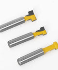 Pro Level Three Piece T Slot Router Bit Set With Eight Millimeter Shank Heavy Duty Keyhole Milling Cutters Rock Solid Hss Steel