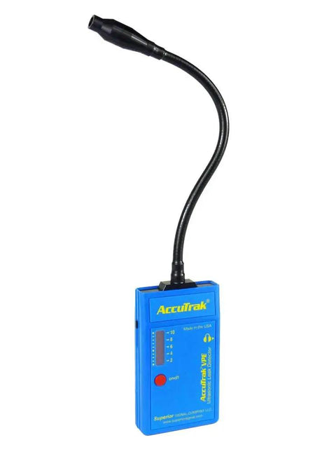 Gooseneck Ultrasonic Leak Detector Kit With VPE GN, 0 Hz To 4 kHz Natural Sound, 10 Element Bar Graph, Includes Headset, Battery, Hard Case, And Waveguide For Easy Pro Grade Leak Diagnosis, blue handheld unit