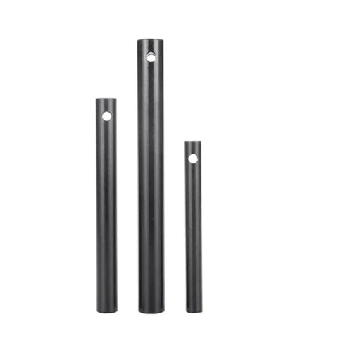 Three black rods varying in height, part of the 10 Pack Fire Starter Rod Magnesium Flint Ferrocerium Lighter For Outdoor Camping Survival Glow In The Dark Tool Kit For Hiking Backcountry Living DIY Your Own Survival Kit.