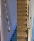 Top Shelf Acrylic Stair Handrail With Premium Gold Hardware Non Slip Wall Mount Grab Bar Rock Solid Grip No Sweat Install Tailored To Fit Your Exact Measurement Dependable Safety For Folks And Kids Daily on stairs.