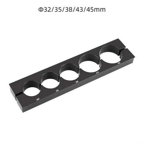 Pro Grade Bike Axle Clamp Fixture With Auxiliary Spring For Synchronized Clamping, featuring five diameter sizes, durable 6061 aluminum
