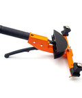 Heavy Duty Multi Size Copper Pipe Bending Tool Kit With Storage Case Fits Half Inch To One Quarter Inch Plastic And Aluminum Tubing side view of bending tool with ergonomic handle for HVAC and plumbing work.