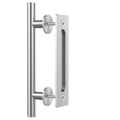 10 Inch Stainless Steel Sliding Barn Door Handles And Flush Pulls Set Double Sided Anti Rust Anti Corrosion Easy Install