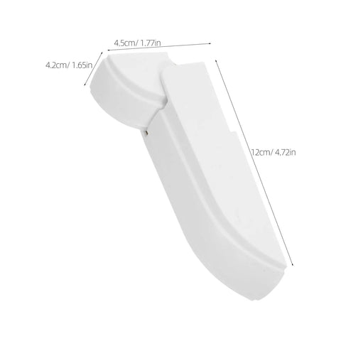 Rugged Universal Spring Assisted Freezer Door Hinge Replacement For Refrigerators And Chest Freezers Featuring Hassle Free Installation and Smooth Automatic Close for Home or Shop Projects, white hinge dimensions shown.