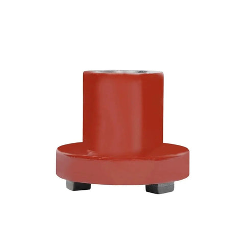 Heavy Duty Three Jaw Coupling Featuring Flexible Plum Blossom Design For Water Pump Motors With Bulletproof Aluminum Hubs Locked In Zero Slop For Reliable Precision Drives, red fixed hub view