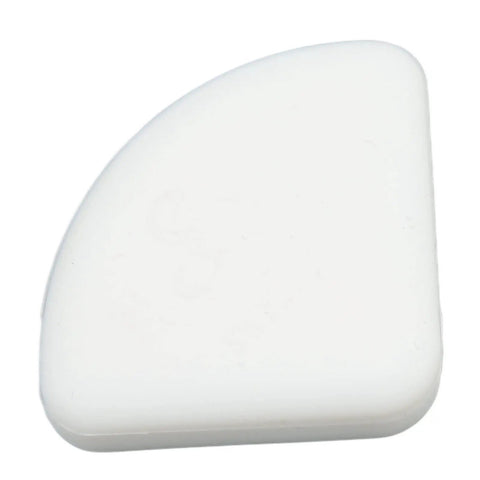 White silicone corner guard, part of a 36 pack, for furniture safety. Silicone Corner Guards for Furniture with strong adhesive.