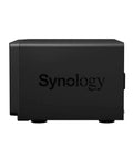 Top Shelf Nas Server With Intel Xeon 2.2Ghz Processor And 32Gb Ram Featuring 6Tb Ssd Storage Plus 1Tb Nvme Cache And 10Gbe Network Port For Quick Business File Backup With Killer Workhorse Reliability - black Synology NAS unit side view.