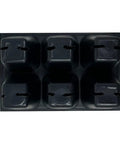 Top view of a black Ultimate Seed Starter Tray Kit with 720 cells across 120 trays, each tray has six cells, reusable and durable.